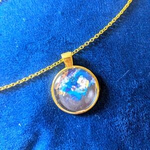 Abstract sky cabochon necklace